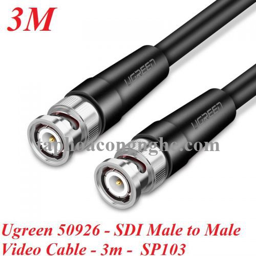 Ugreen 50926 3M màu Đen Cáp 2 đầu SDI cho máy quay + Camera cao cấp SP103 30050926